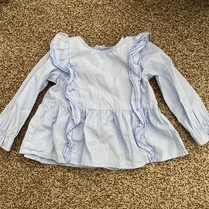 Zara baby blue blouse 12-18 months cotton